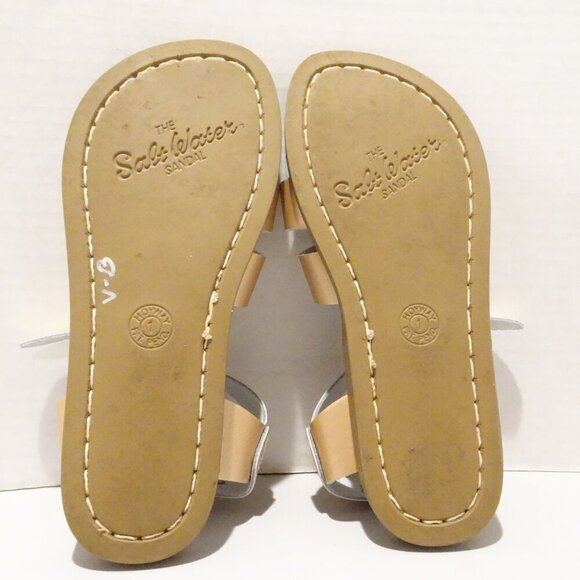 Salt Water Little Girl's Rose Gold Sandals Size 1 Leather - Picture 4 of 5